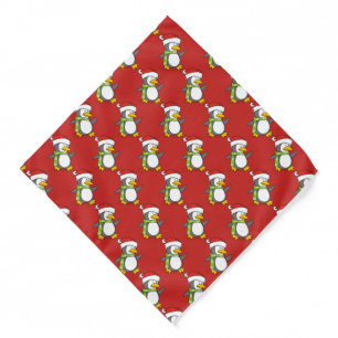 Christmas penguin walking on snow bandana