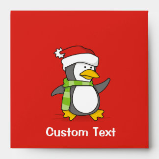 Christmas penguin walking on snow envelope