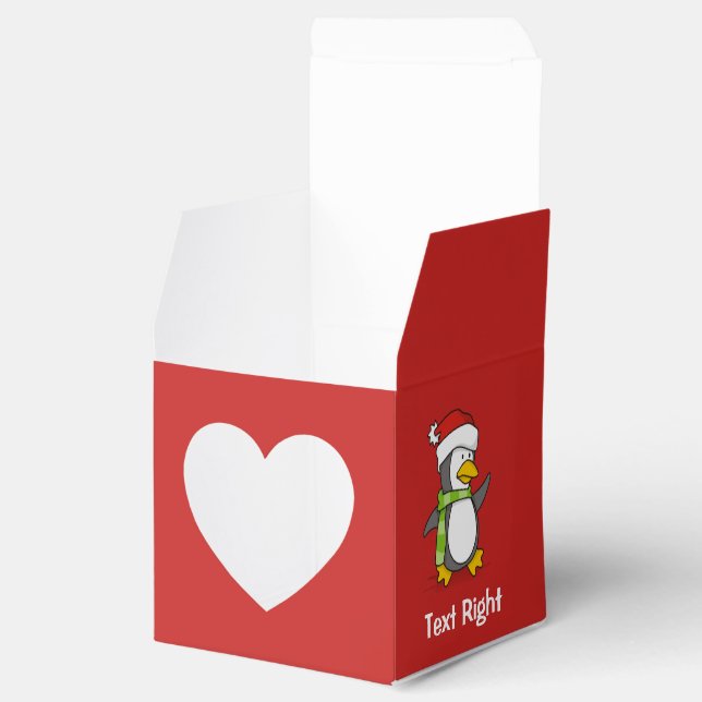 Christmas penguin walking on snow favor boxes (Opened)