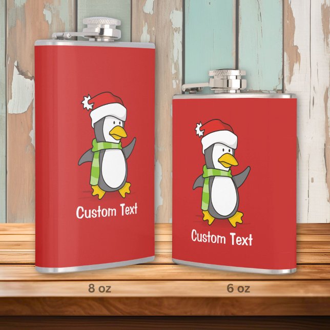 Christmas penguin walking on snow flask (Creator Uploaded)