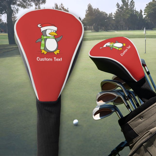 Christmas penguin walking on snow golf head cover (Creator Uploaded)