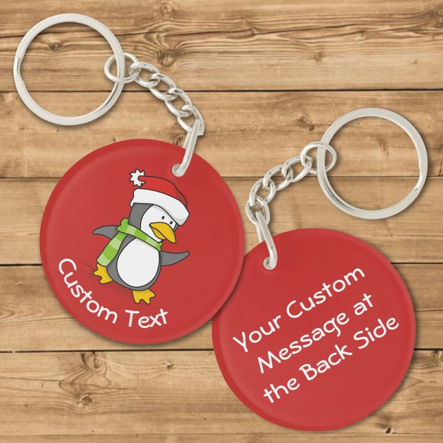 Christmas Penguin Walking on Snow Keychain (Creator Uploaded)