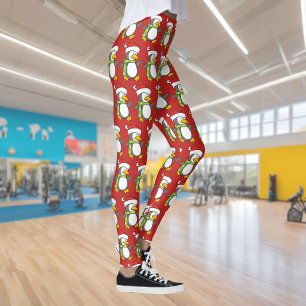 Christmas penguin walking on snow leggings
