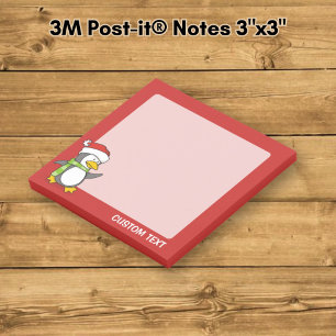 Christmas penguin walking on snow post-it notes