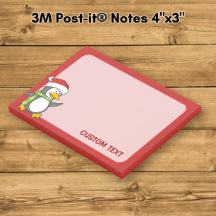 Christmas penguin walking on snow post-it notes