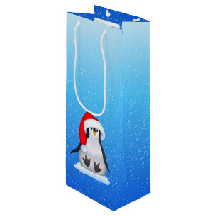 Christmas Penguin Wine Gift Bag