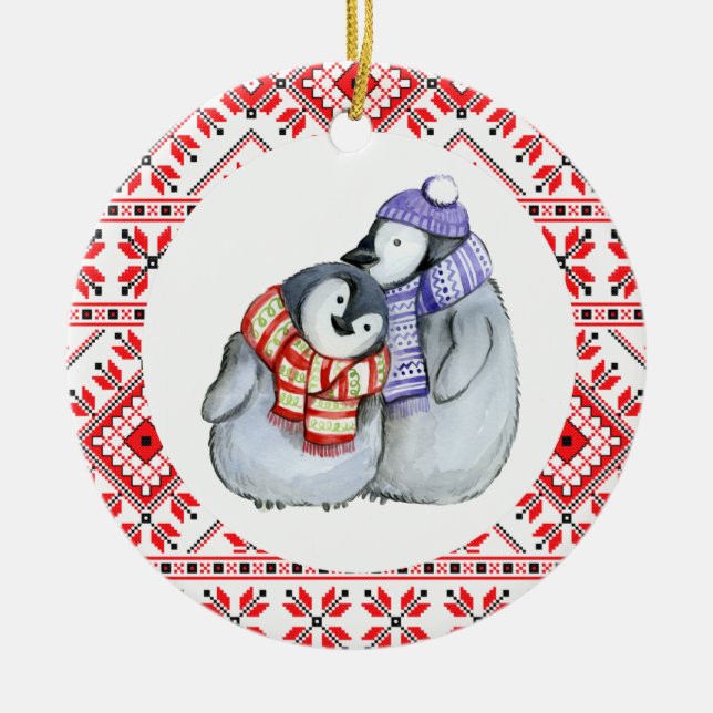 christmas penguin winter animals decoration bauble (Front)