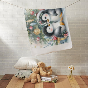 Christmas Penguins 6 Baby Blanket