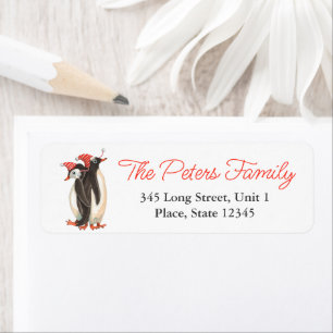 Christmas Penguins Address Return Labels