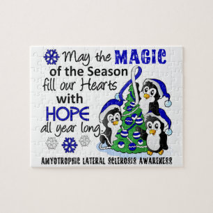 Christmas Penguins ALS Lou Gehrig's Disease Jigsaw Puzzle