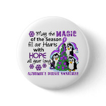 Christmas Penguins Alzheimer's Disease Button