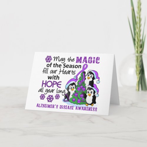 Christmas Penguins Alzheimers Disease Holiday Card