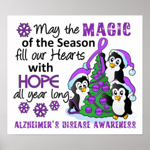 Christmas Penguins Alzheimer's Disease Poster