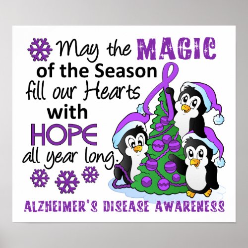 Christmas Penguins Alzheimers Disease Poster