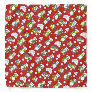 Christmas penguins background bandana