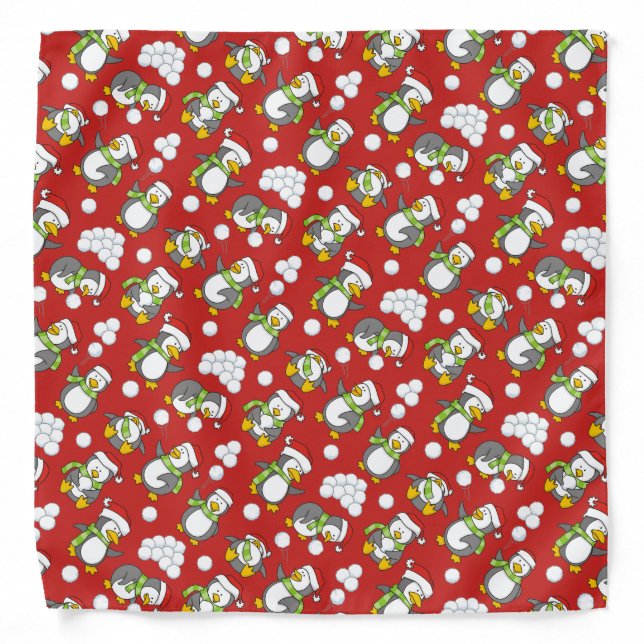 Christmas penguins background bandana (Front)