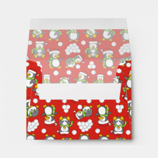 Christmas penguins background envelope