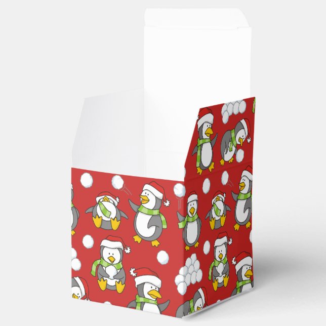 Christmas penguins background favor boxes (Opened)