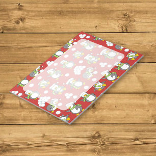 Christmas penguins background notepad