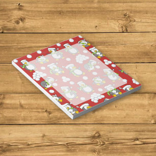 Christmas penguins background notepad