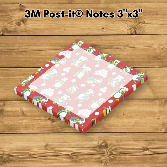 Christmas penguins background post-it notes (Creator Uploaded)