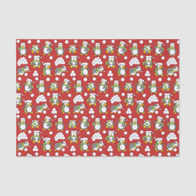 Christmas penguins background tissue paper (Front)