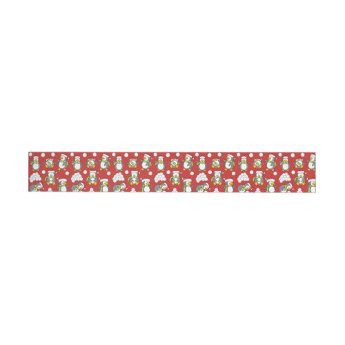 Christmas penguins background wrap around address label