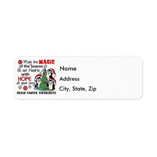 Christmas Penguins Brain Cancer Label