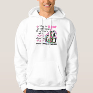 Christmas Penguins Breast Cancer Hoodie