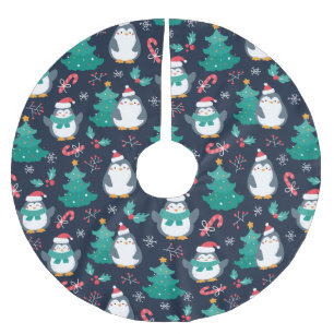 Christmas Penguins Brushed Polyester Tree Skirt