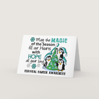 Christmas Penguins Cervical Cancer Holiday Card