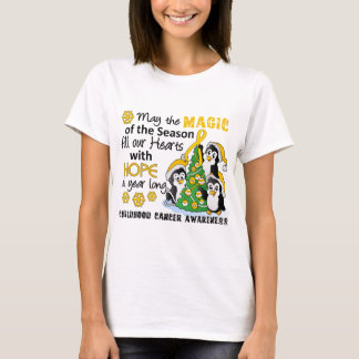 Christmas Penguins Childhood Cancer T-Shirt