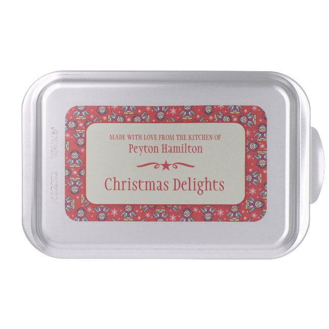 Christmas penguins Cookie Exchange custom tin Cake Pan (Front)