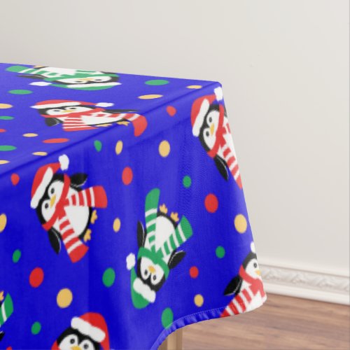 Christmas Penguins Cute Holiday Childrens Table Tablecloth