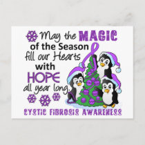 Christmas Penguins Cystic Fibrosis Holiday Postcard