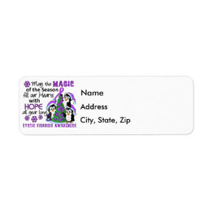Christmas Penguins Cystic Fibrosis Label