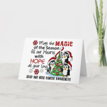 Christmas Penguins Head and Neck Cancer Holiday Card