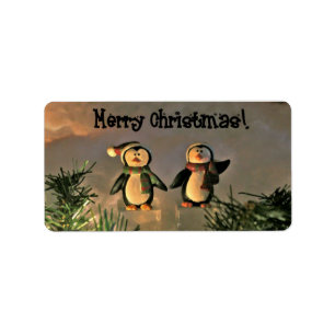 Christmas Penguins Label