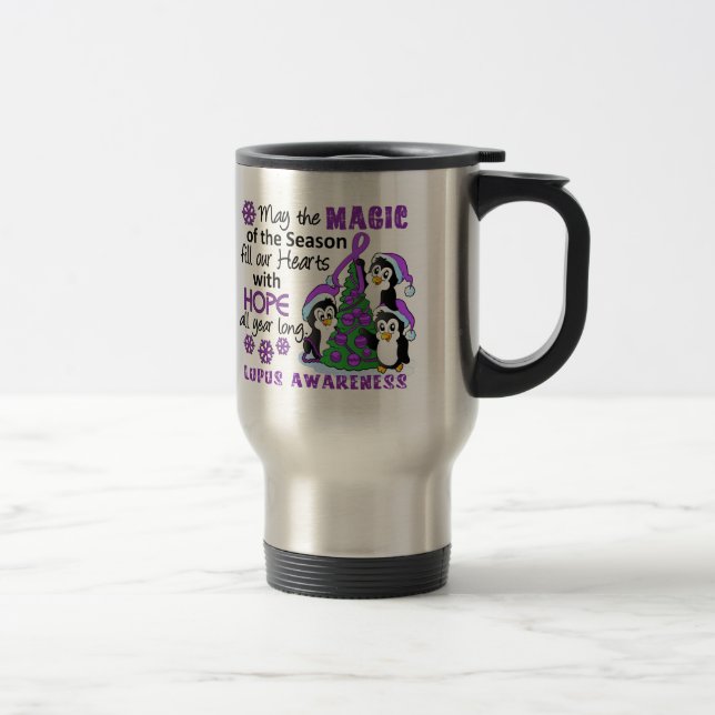 Christmas Penguins Lupus Travel Mug (Right)