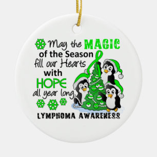 Christmas Penguins Lymphoma Ceramic Ornament