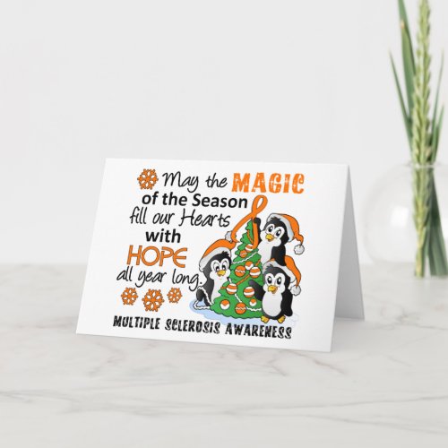 Christmas Penguins Multiple Sclerosis MS Holiday Card