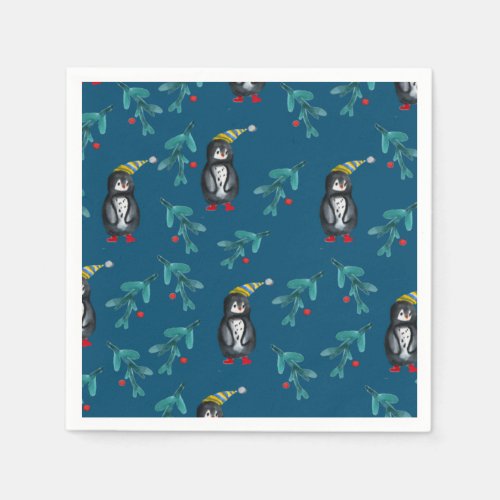 Christmas Penguins  Napkins