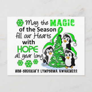Christmas Penguins Non-Hodgkin's Lymphoma Holiday Postcard