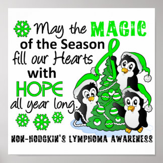 Christmas Penguins Non-Hodgkin's Lymphoma Poster