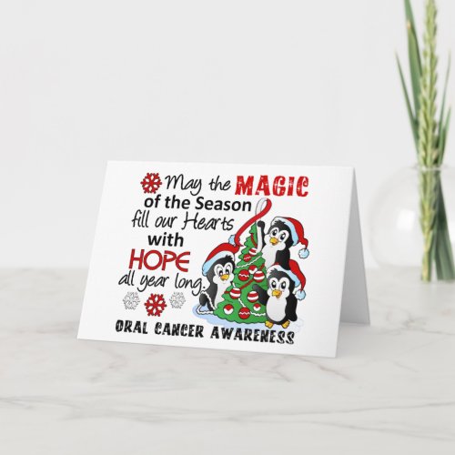 Christmas Penguins Oral Cancer Holiday Card