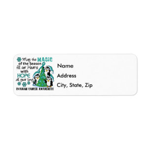 Christmas Penguins Ovarian Cancer Label