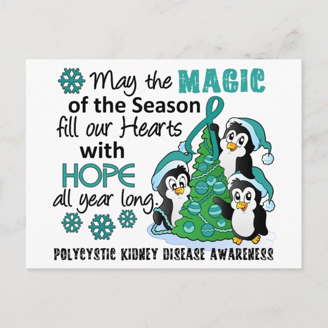 Christmas Penguins PKD Holiday Postcard (Front)