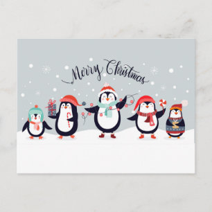 Christmas Penguins Postcard