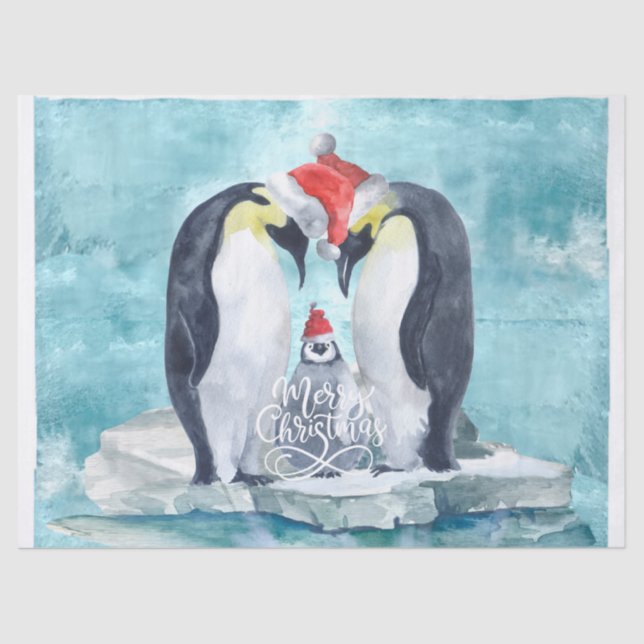 Christmas Penguins Tissue Paper (Front)