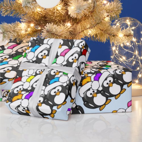 Christmas Penguins Wrapping Paper